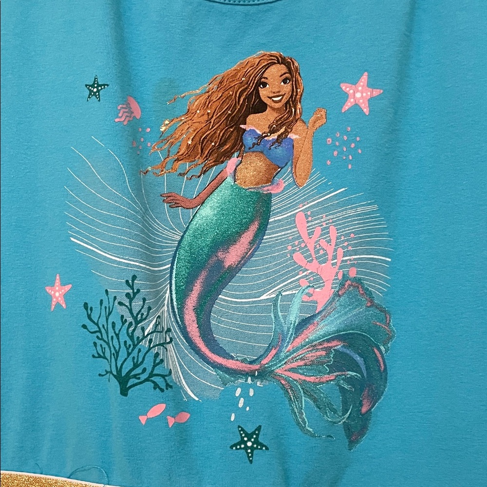 DISNEY UGC Girls size large (10/12) Blue Gold Live Action Little Mermaid Dress - Picture 8 of 9